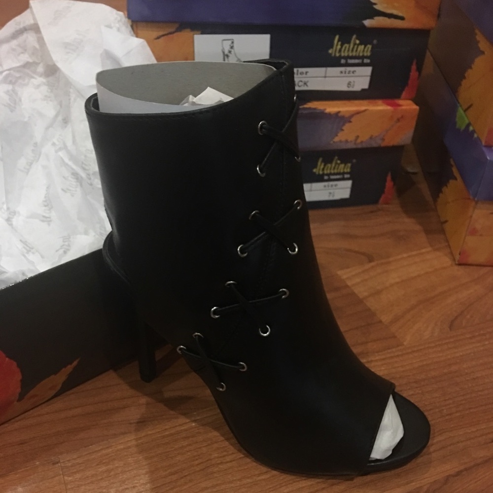 New in boxes! NWT! open toe black booties
